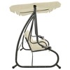 vidaXL Outdoor Swing Bench with Canopy Sand White - image 4 of 4