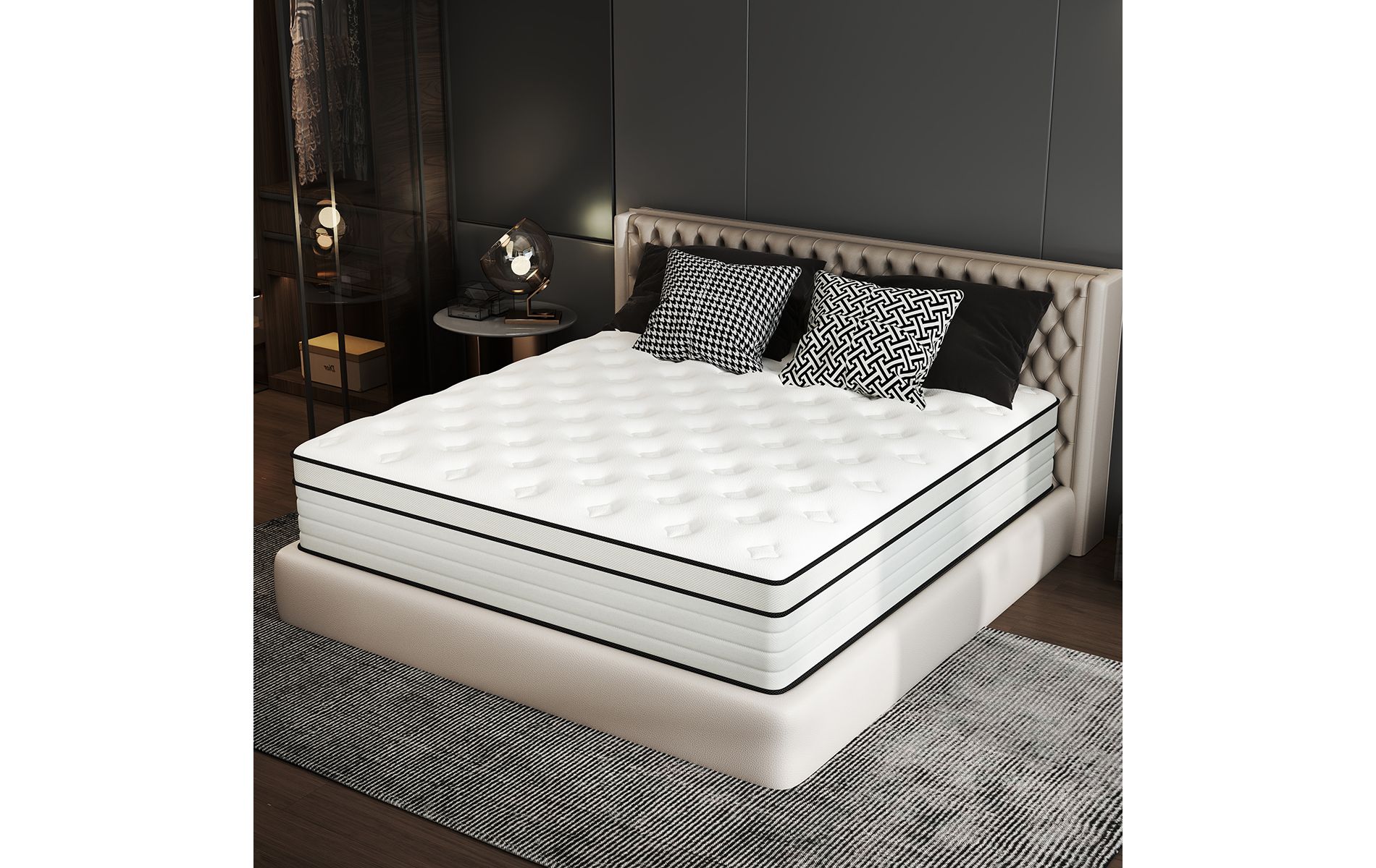 CHEVNI 12-14 Inch Mattress in a box Hybrid Spring Memory Foam Medium Firm