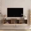 69" Floating Wall Mounted TV Stand with 16-Color LED Lights and 4 Flashing Modes, Modern Media Console with Spacious Storage for 55-65 Inch TVs - 2 of 4