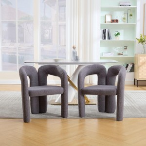 NicBex Modern Wood Accent Chairs Set of 2, Velvet Fabric Living Room Chair, Barrel Dining Chair for Living Room, Dining Room - 1 of 4