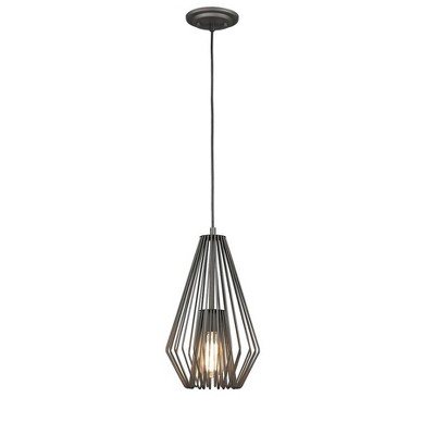 Quintus Industrial Mini Pendant Light - 1 Bulb, Dimmable, Steel, 9.25" x 15.75"