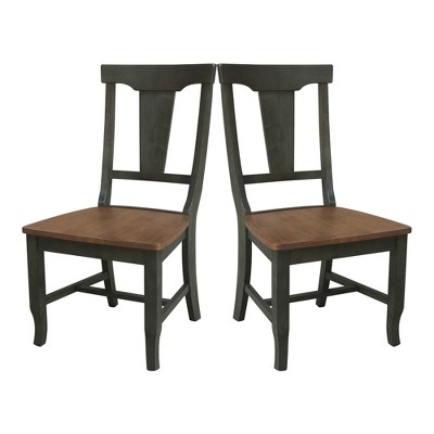 International Concepts Set of 2 Panel Back Chair