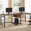 Tribesigns 78.74 Inch Extra Long Desk, Double Desk with 2 Drawers, Two Person Desk Long Computer Desk with Storage Shelves - 2 of 4
