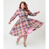 Unique Vintage Women's Plus Belted Cotton Shirt Dress - 3 of 4