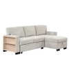 Sectional Sofa Couch, Pull Out Sleeper Sofa with Storage Rack Pull-out Bed Drop Down Table and USB Charger-ModernLuxe - 4 of 4
