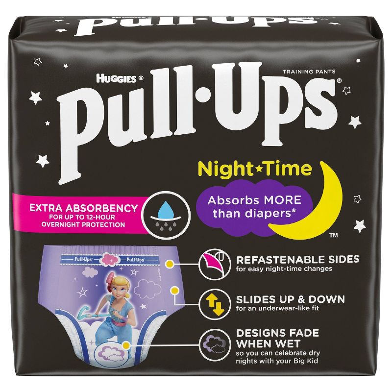 Pull-Ups Girls&#39; Night-Time Training Pants Super Pack - 2T-3T - 68ct, 2 of 11
