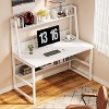 Vynxaria 47” Computer Desk with Hutch and Bookshelf, 47.2”W×23.6”D, 2 Tier Shelves, Heavy-Duty Steel Frame/E1 Wood - 4 of 4