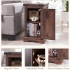 Farmhouse Nightstand with Charging Station & Barn Door & Adjustable Shelf, Rustic Sofa Side Table for Living Room, Bedroom - 4 of 4