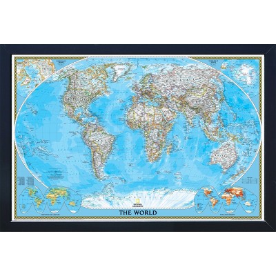 Extra Large National Geographic Magnetic Travel Map World Classic - Home Magnetics