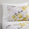 Sapphtopaz Twin 4 Piece Sheet Set, Modern Botanical Comforter & Sheet Set: Yellow and Gray Leaf Print, Comforter Set with Bed Sheets Yellow - 4 of 4
