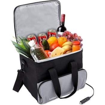 Ivation Electric Cooler & Warmer with Wheels |48 Quart (45 L) Portable Thermoelectric Fridge| Includes Carry Handle, 110v AC Home Power Cord & 12V Car