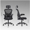 Fontoi Task and Office Chairs, Ergonomic Chair with Flip-up Armrests and Adjustable Lumbar Support for Home Office, Black, 23.43"*56.69"*23.43" - 2 of 4