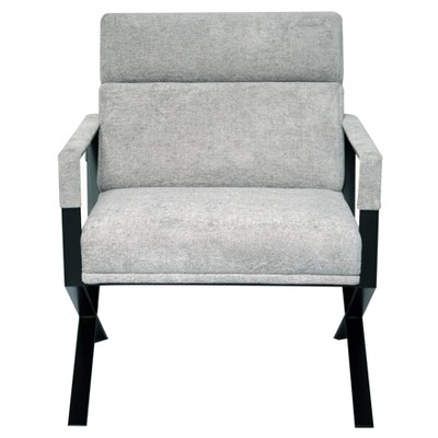 Rusty X Base Accent Chair Gray/Black - Safavieh