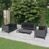vidaXL Patio Lounge Set Outdoor Sectional Sofa Set Table Poly Rattan Dark Grey - 2 of 4