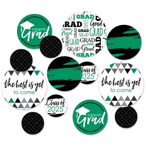 Big Dot of Happiness 2025 Green Graduation Party Giant Circle Confetti - Party Decorations - Large Confetti 27 Count - 1 of 4