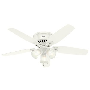 52" LED Builder Low Profile Ceiling Fan (Includes Light Bulb) - Hunter - 1 of 4