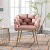 PAGED Luxury Accent Chair Comfy Reading Chair Velvet Single Sofa Chair with Unique Knitting Process for Living Room - 2 of 4