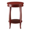 FONTOI Round End Table with Bottom Shelf, 2-Tier Side Table, Coffee Table for Bedroom Living Room, Red, 18.5"*24.5"*18.5" - 4 of 4