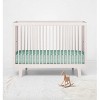 Bacati - Mint Stripes Muslin 100 percent Cotton Universal Baby US Standard Crib or Toddler Bed Fitted Sheet - 4 of 4