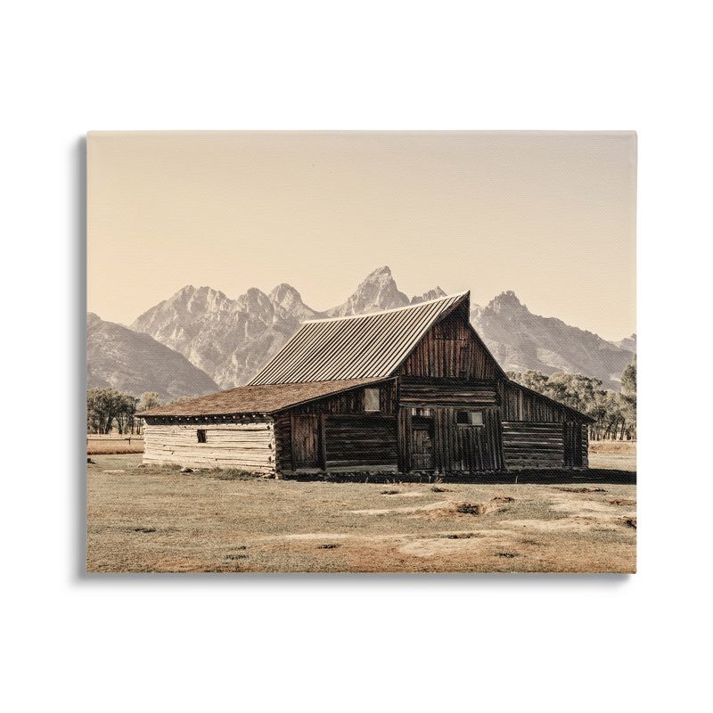 Stupell Industries Rural Cabin Nature Mountain Peaks Canvas Wall Art, 1 of 6
