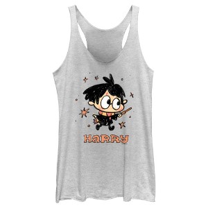 Women's Harry Potter Starry Cartoon Harry Racerback Tank Top - 1 of 4