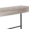 Royal Hampton Wooden Desk with 2 Drawers and Metal Frame, Washed White and Black - 4 of 4