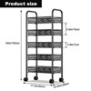 5-Tier Kitchen Storage Carts,Trolley with 4 Hooks,Rolling Utility Cart Load-bearing 40KG Storage Rack Shelves for Home Bathroom Office - 2 of 4
