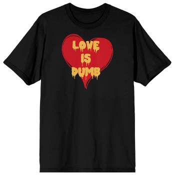 V Day Love Is Dumb Crew Neck Short Sleeve Black Men's T-shirt