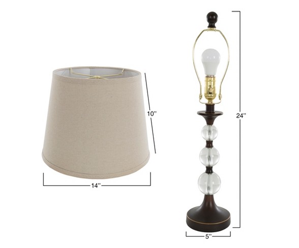 Table Lamps Crystal Balls with Bronze Set of 2 (Includes Energy Efficient Light Bulb) - Yorkshire Home