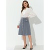 INSPIRE CHIC Women's Button Decor Work A-Line Formal Knee Length Skirt - 2 of 4