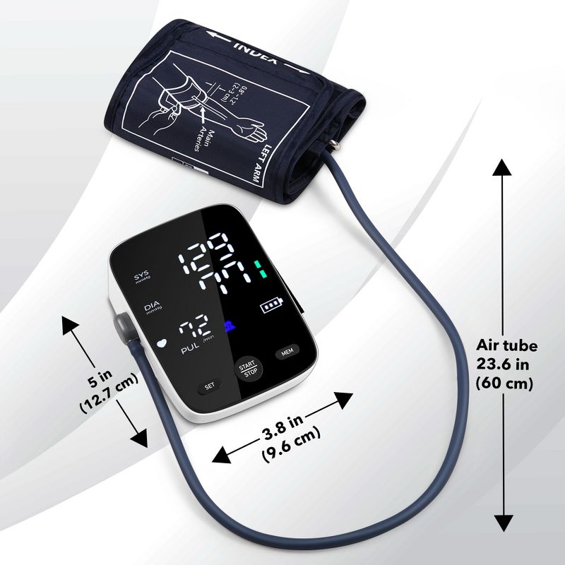 HOM Digital Blood Pressure Monitor - Upper Arm Blood Pressure Machine with Large LED Screen, Double Memory Function, 4 of 8