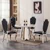 46" Round Dining Table,Modern Kitchen Table with High Gloss Marble Top and Stainless Steel Base for Dining Room,Kitchen - Maison Boucle - 3 of 4