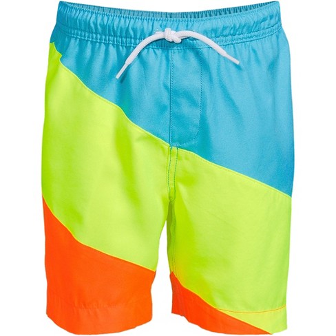 Lands' End Kids Husky Colorblock Volley Swim Trunk - x large husky -  Turquoise Colorblock