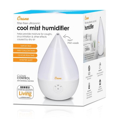 White Ultrasonic Cool Mist Humidifier with Auto Shutoff