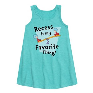- Dr. Seuss - Recess Is My Favorite Thing Graphic Sleeveless Aline Dress - 1 of 4