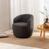 Teddy Fabric Accent Chair, Armrest Accent Single Lazy Chair, Comfy Leisure Chairs With Black Powder Coating Metal Ring - 2 of 4