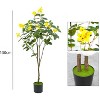 Acekool 4.2ft Artificial Flower Tree with Yellow Blooms and Green Leaves, Pre-Potted Faux Floor Plant for Garden, Home, Wedding, Party Décor - 3 of 4