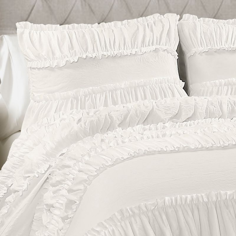 White Nova Ruffle Comforter Set - Lush Décor, 4 of 9