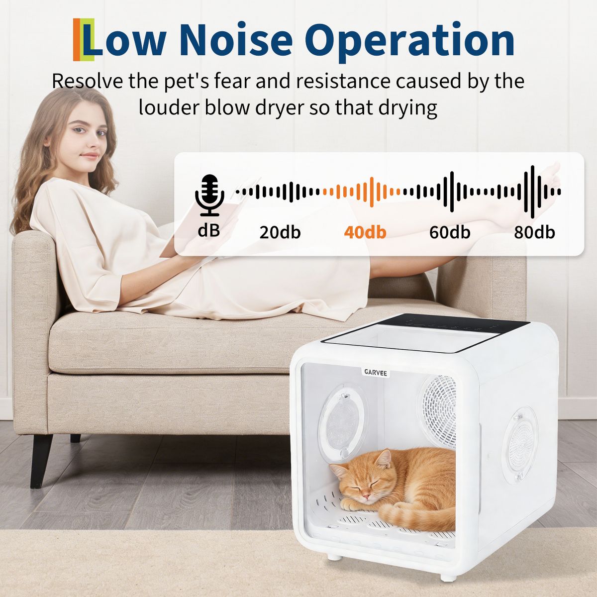 72L Pet Drying Box – 360° High-Efficiency Airflow, 5 Outlets, Quiet Grooming for Cats & Small Dogs up to 45 lbs - thumbnail 9