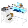 L Shaped Gaming Desk with 3 Drawers, Reversible Home Office Desks with Power Outlets, Computer Desk with USB Port and Host Stand, Corner Desk - 2 of 4