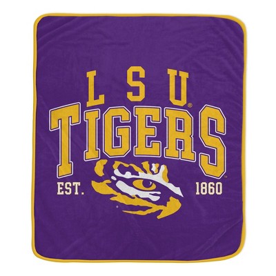 Ncaa Lsu Tigers Vintage Arch Block Flannel Fleece Blanket : Target