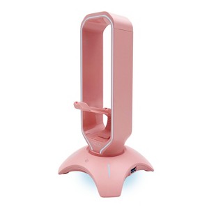 Tilted Nation 3-IN-1 RGB Headset Holder - Pink - 1 of 3
