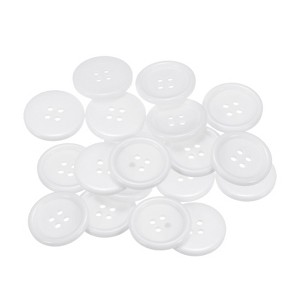 Unique Bargains Sewing Resin Round Flat 4-Hole Replacement Craft Buttons 20 Pcs - 1 of 4