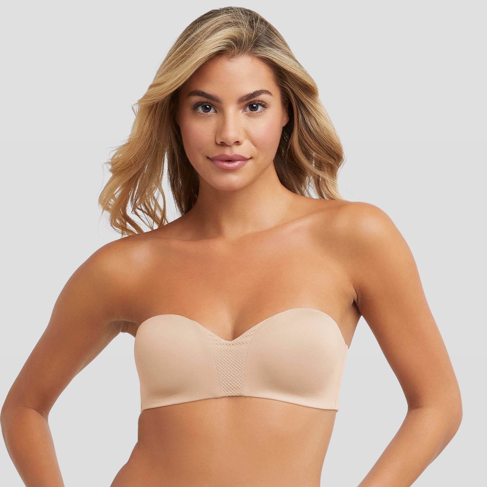 Maidenform Self Expressions Women's Wireless Strapless Bra SE0015 - Beige 38C: Backless, Convertible Straps, Lightly Lined Cups