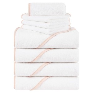 American Soft Linen Turkish Baby Hooded Bath Towel Set, 100% Cotton Soft Fluffy Baby Hooded Shower Towels - 1 of 4