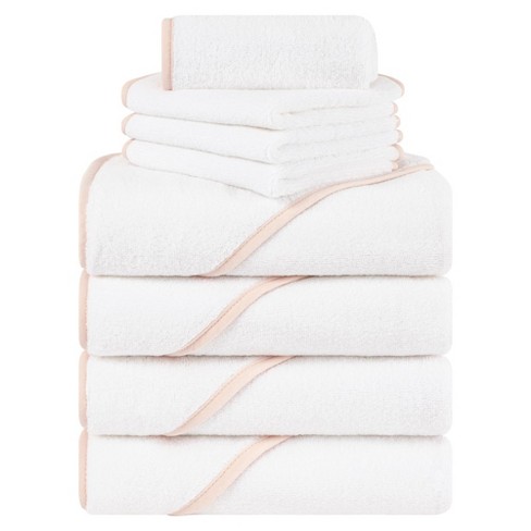 American Soft Linen Baby Hooded Bath Towel Set, 100% Cotton Soft Fluffy Baby Hooded Shower Towels