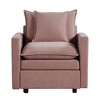 Chenille Fabric Comfy Deep Single Seat Sofa Armchair with Double-Layer Cushions and Armrests, Upholstered Reading Chair - 4 of 4