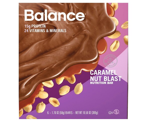 Balance Bar Nutrition Bar - Caramel Nut Blast - 6ct