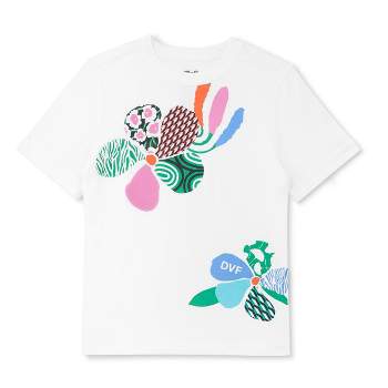 Kids' Adaptive Floral Short Sleeve Mixed Flower T-Shirt - DVF for Target