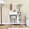 Costway Bathroom Floor Cabinet Freestanding Kitchen Cupboard Storage Organizer with Drawer - 3 of 4
